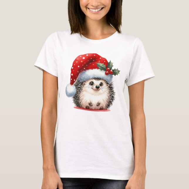 Camiseta Feliz Natal Hedgehog (Frente)