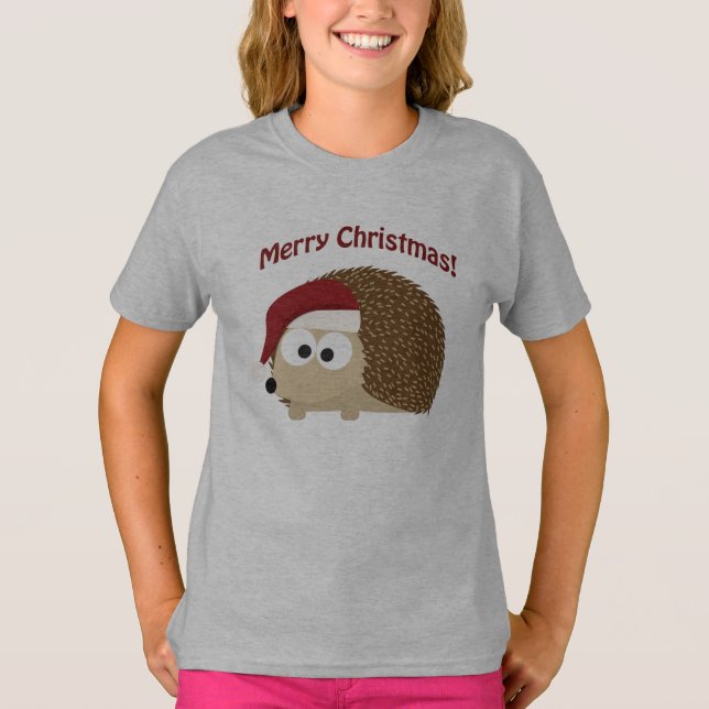 Camiseta Feliz Natal! Hedgehog (Frente)