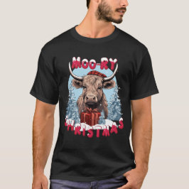 Camiseta Feliz Natal - Highland Cow Lover Xmas