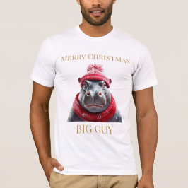 Camiseta Feliz Natal Hippo beanie e cachecol Hoodie