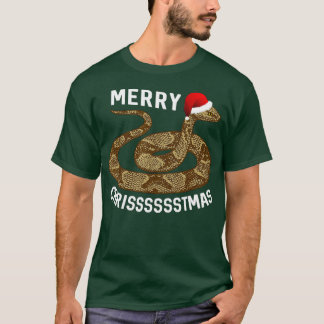 Camiseta Feliz Natal Hissmas Cobra de Copperhead Santa Hat