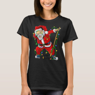 Camiseta Feliz Natal Hockey Dabbing Santa Claus Hoc