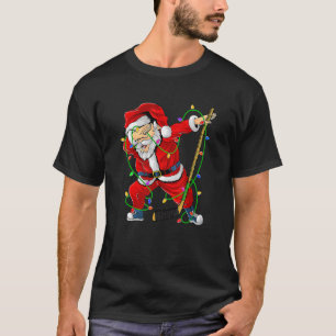 Camiseta Feliz Natal Hockey Dabbing Santa Claus Hoc