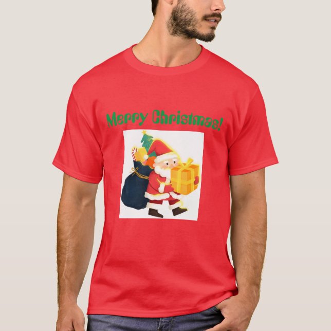 Camiseta Feliz Natal Impresso Desejo Elegante Legal (Frente)