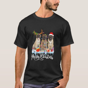 Camiseta Feliz Natal Inglês Papais noeis Mastiff Light Rein