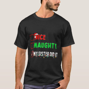 Camiseta Feliz Natal Irmã Bela Fez Isso Família Xmas B