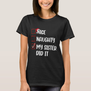 Camiseta Feliz Natal Irmã Bela Fez Isso Família Xmas B