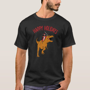 Camiseta Feliz Natal Jesus Andando Tiranossauro Rex Jesu
