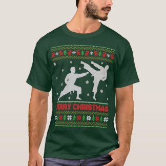 Camiseta Feliz Natal Karate Xmas Feia Papais noeis 1