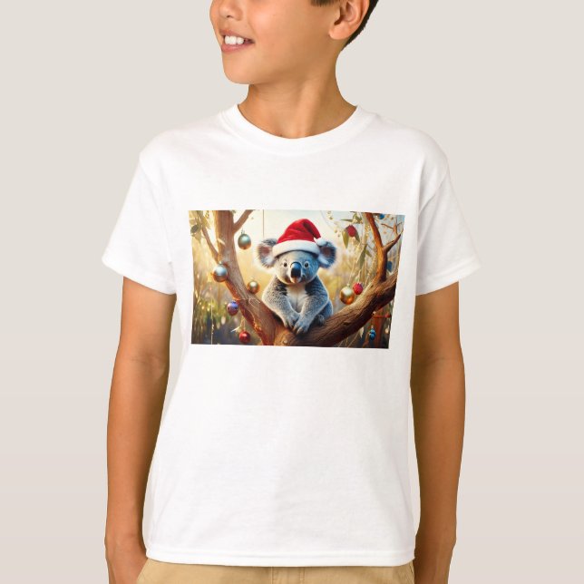Camiseta Feliz Natal Koala sentado em Gumtree (Frente)