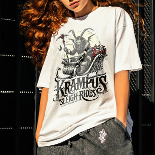 Camiseta Feliz Natal Krampus Passeios de Trenó Krampus