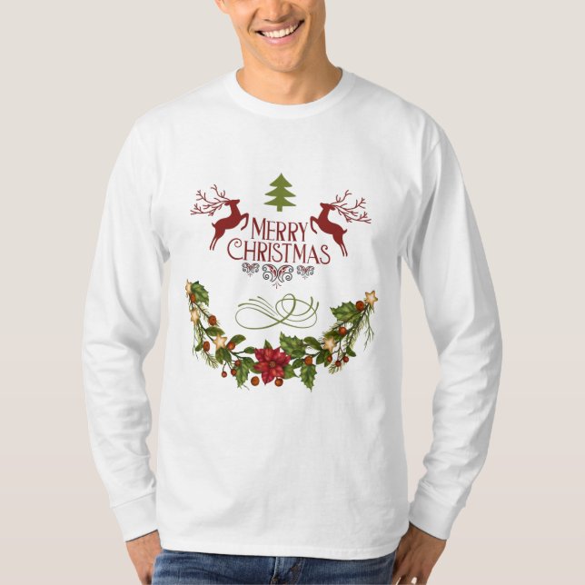 Camiseta Feliz Natal Legal Trendage Vintage Long Sleeve (Frente)