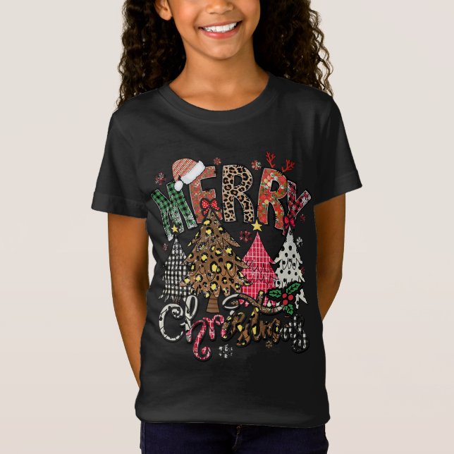 Camiseta Feliz Natal Leopard Buffalo Red Xadrez (Frente)