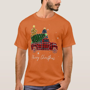 Camiseta Feliz Natal Leopard Buffalo Tree Red Pla