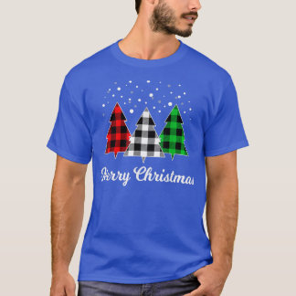 Camiseta Feliz Natal Leopard Xadrez Buffalo Natal Tr