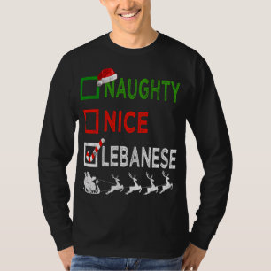 Camiseta Feliz Natal Libanês Pijama Engraçado Sant