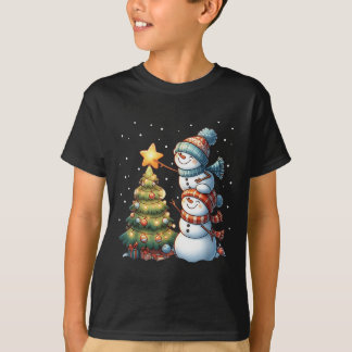 Camiseta Feliz Natal Luz Vermelha Santa Hat Família Xmas M