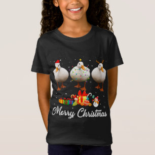 Camiseta Feliz Natal Luz Xmas Pajama Pato Animais Lo