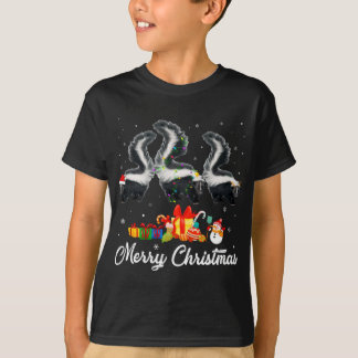 Camiseta Feliz Natal Luzes Xmas Pajama Skunk Animais L