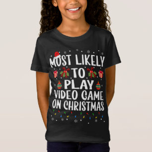 Camiseta Feliz Natal Mais Provável Para Jogar Vídeo
