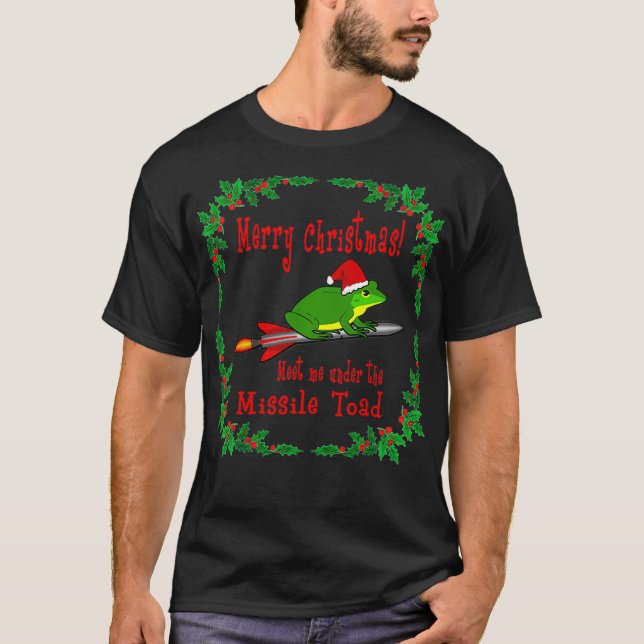 Camiseta Feliz Natal Me Encontra Sob O Pul De Míssil (Frente)