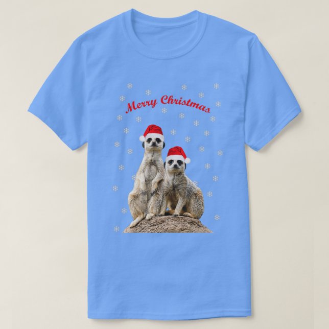 Camiseta Feliz Natal Meerkats (Frente do Design)