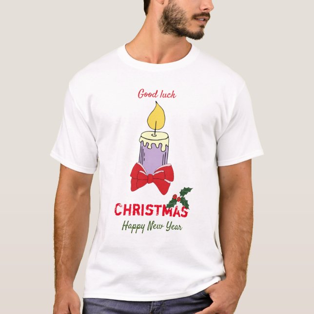 Camiseta Feliz Natal Minimalista e Feliz Ano Novo (Frente)