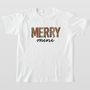 Camiseta "Feliz Natal" Moderno Bloqueio de Cor Leopard Boho