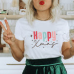 Camiseta Feliz Natal Moderno do Natal<br><div class="desc">Esta design de camisa de Natal na moda é perfeita para crianças e adultos. Esta camisa de Natal faz um presente perfeito,  um gafanhoto de estoque,  troca de presentes de feriado ou apenas um presente especial para você de Papais noeis.</div>