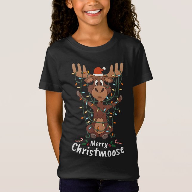 Camiseta Feliz Natal Mose Natal Mose Xmas Tree Light (Frente)