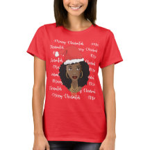 Feliz Natal, Mulher Negra, Chapéu Vermelho de Sant