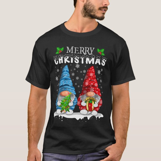 Camiseta Feliz Natal - Natal da Família dos Gnomos (Frente)