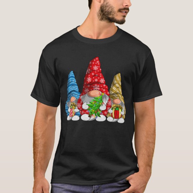 Camiseta Feliz Natal - Natal da Família dos Gnomos (Frente)