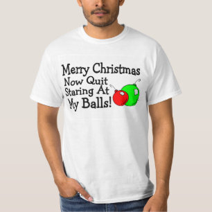 Camiseta Feliz Natal nenhum olhar fixamente parado em