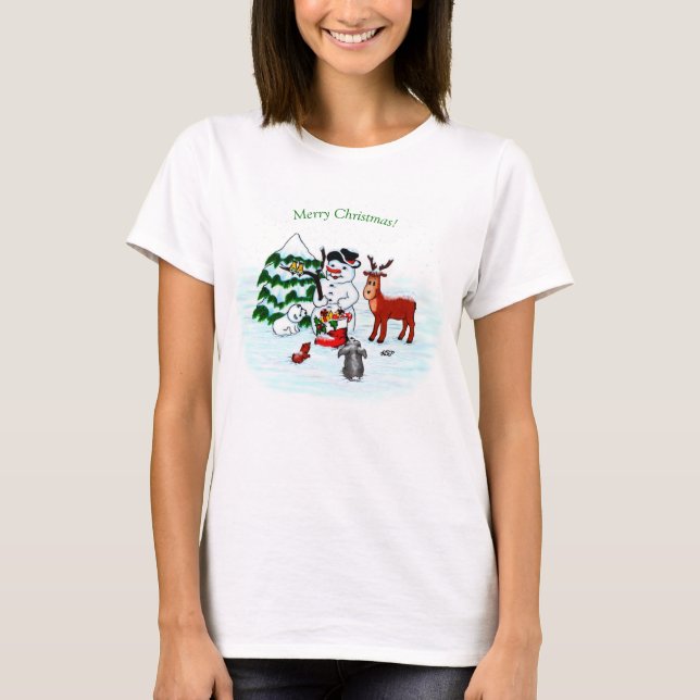 Camiseta Feliz Natal! Neve com Amigos (Frente)