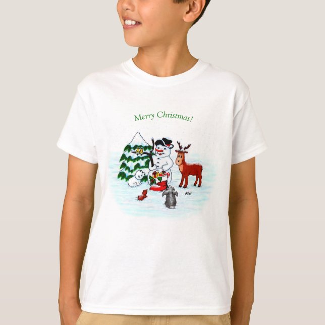 Camiseta Feliz Natal! Neve com Amigos (Frente)