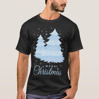 Camiseta Feliz Natal, neve e árvores de Natal vinta