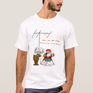 Camiseta Feliz Natal no Tshirt do código Morse - papai noe