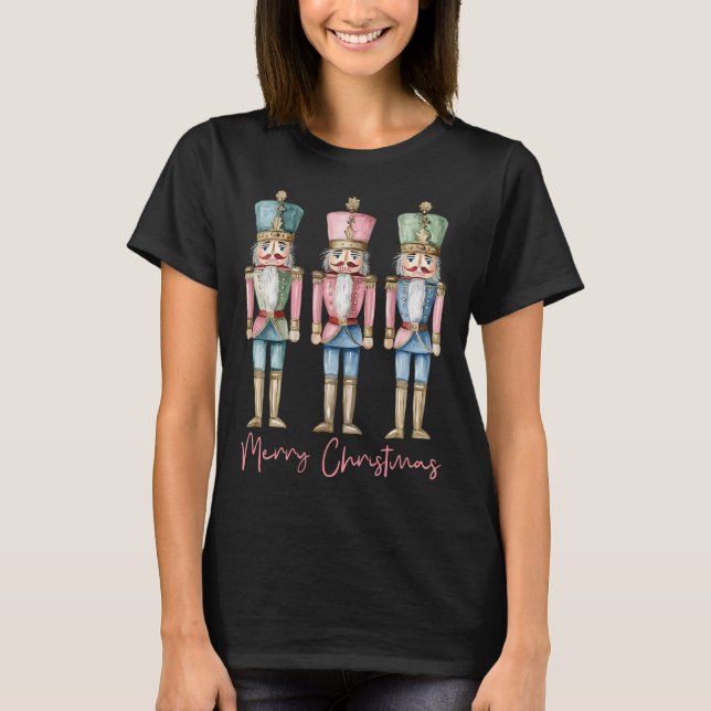 Camiseta Feliz Natal Nutcracker Balé Festivo Xmas Men (Frente)