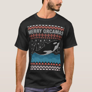 Camiseta Feliz Natal Orca Baleia Feia Natal como Menino