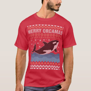 Camiseta Feliz Natal Orca Baleia Feia Natal como Menino