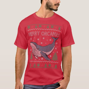 Camiseta Feliz Natal Orcas Matador de Baleia Presente Sujo
