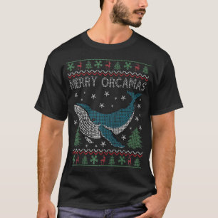 Camiseta Feliz Natal Orcas Matador de Baleia Presente Sujo