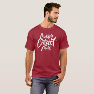 Camiseta Feliz Natal - Ordenando Moderno Vermelho Religioso
