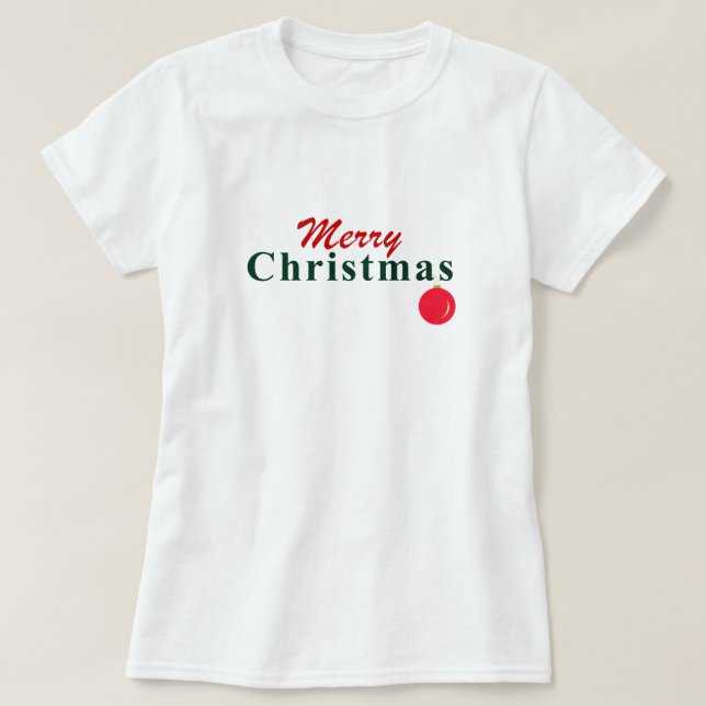 Camiseta "Feliz Natal" Ornamento de Desejo e Manobras (Frente do Design)