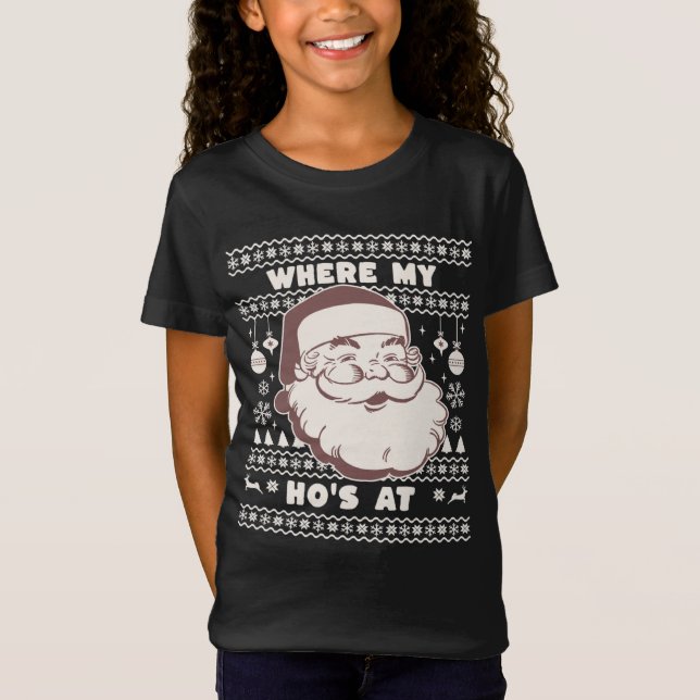 Camiseta Feliz Natal Pai Natal Claus Ho Ho Sueco Feio (Frente)