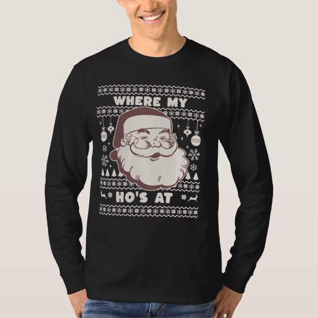 Camiseta Feliz Natal Pai Natal Claus Ho Ho Sueco Feio (Frente)