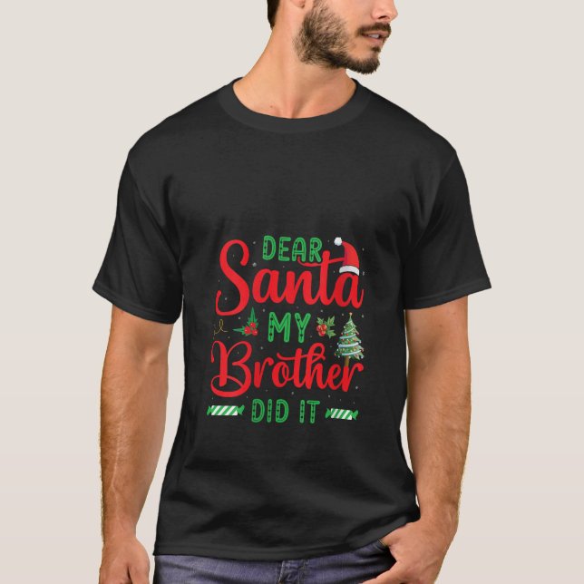 Camiseta Feliz Natal Pajama Caros Papais noeis Que Meu Irmã (Frente)