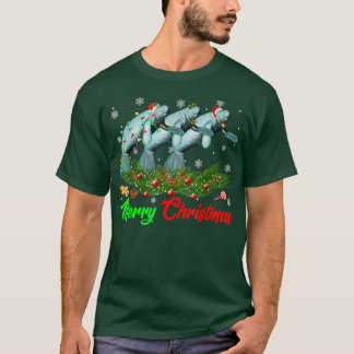 Camiseta Feliz Natal Pajama Manatee Papais noeis de Ódio Xm