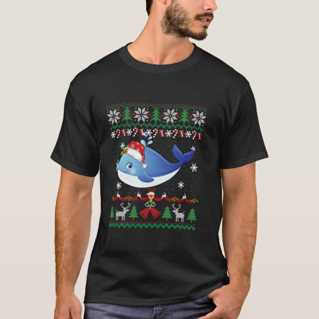 Camiseta Feliz Natal Pajama Ugly Sweater Papais noeis Ha (Frente)